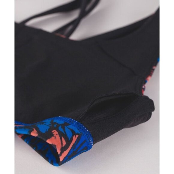 Lululemon Blue Multi / Black Energy Bra (Exhale) Mini Paint Storm Harbor size 8 - Picture 12 of 16